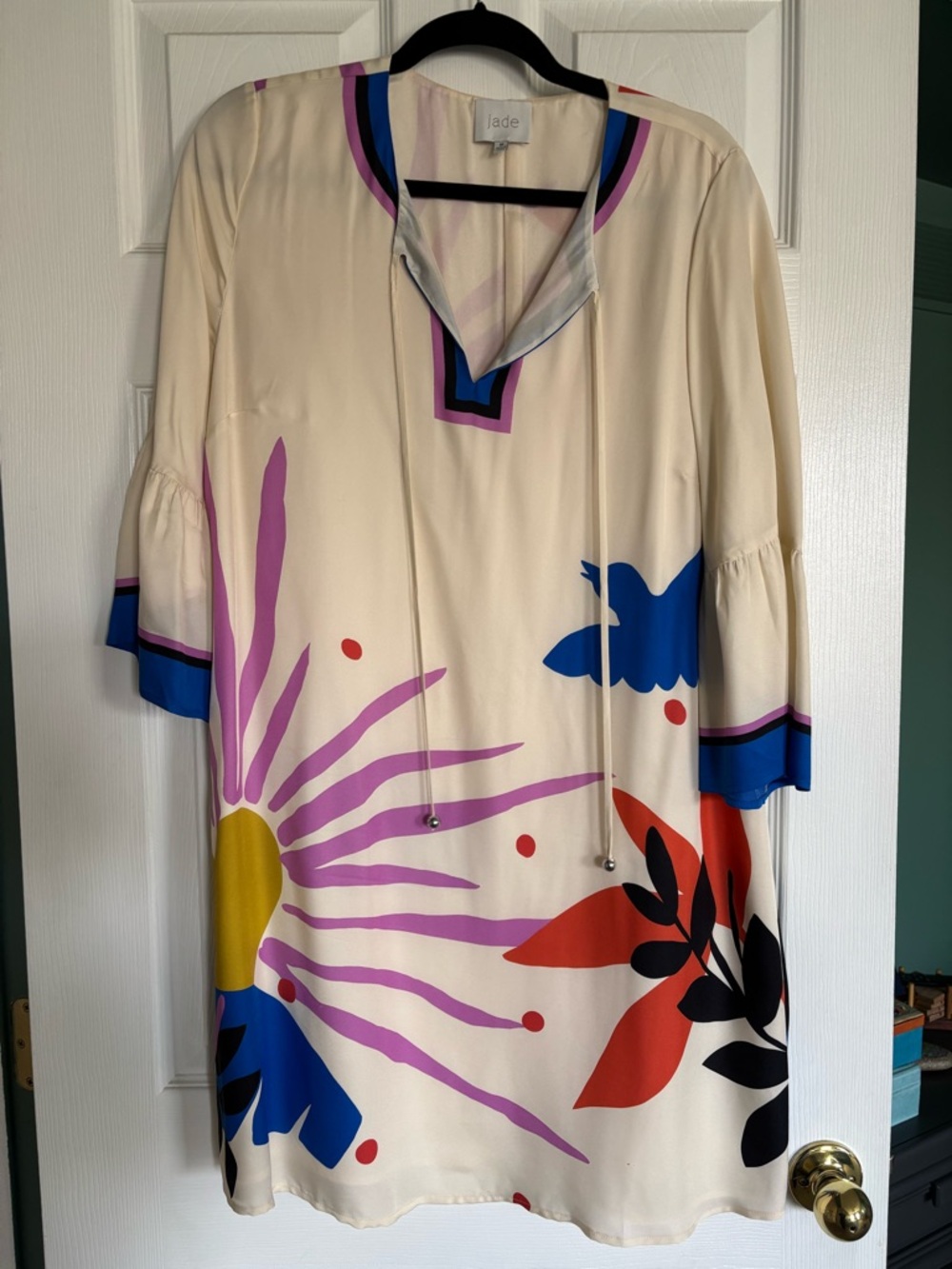 Jade by Johnny Was Cream Tunic with Multicolor Floral Motif
